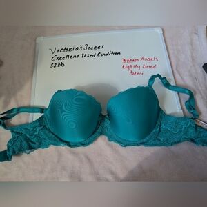 Victoria's Secret Teal Dream Angels Lightly Lined Demi Bra